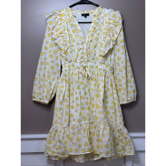 NWOT NOBODY'S CHILD Danielle Floral Cotton-Poplin Mini Cottagecore Dress 6US - Picture 3 of 14